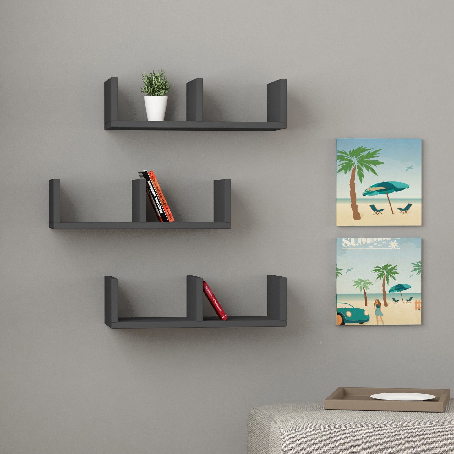 Mourah U Model Wall Shelf - 2 Years Warranty