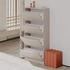 Mourah Shoe Cabinet 4 Section - 16 Pairs - Light Mocha - 2 Years Warranty