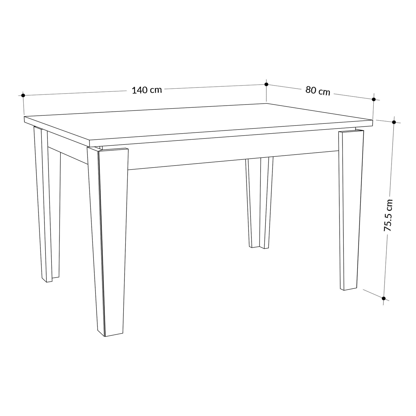 Tolmen Extendable Dining 140cm