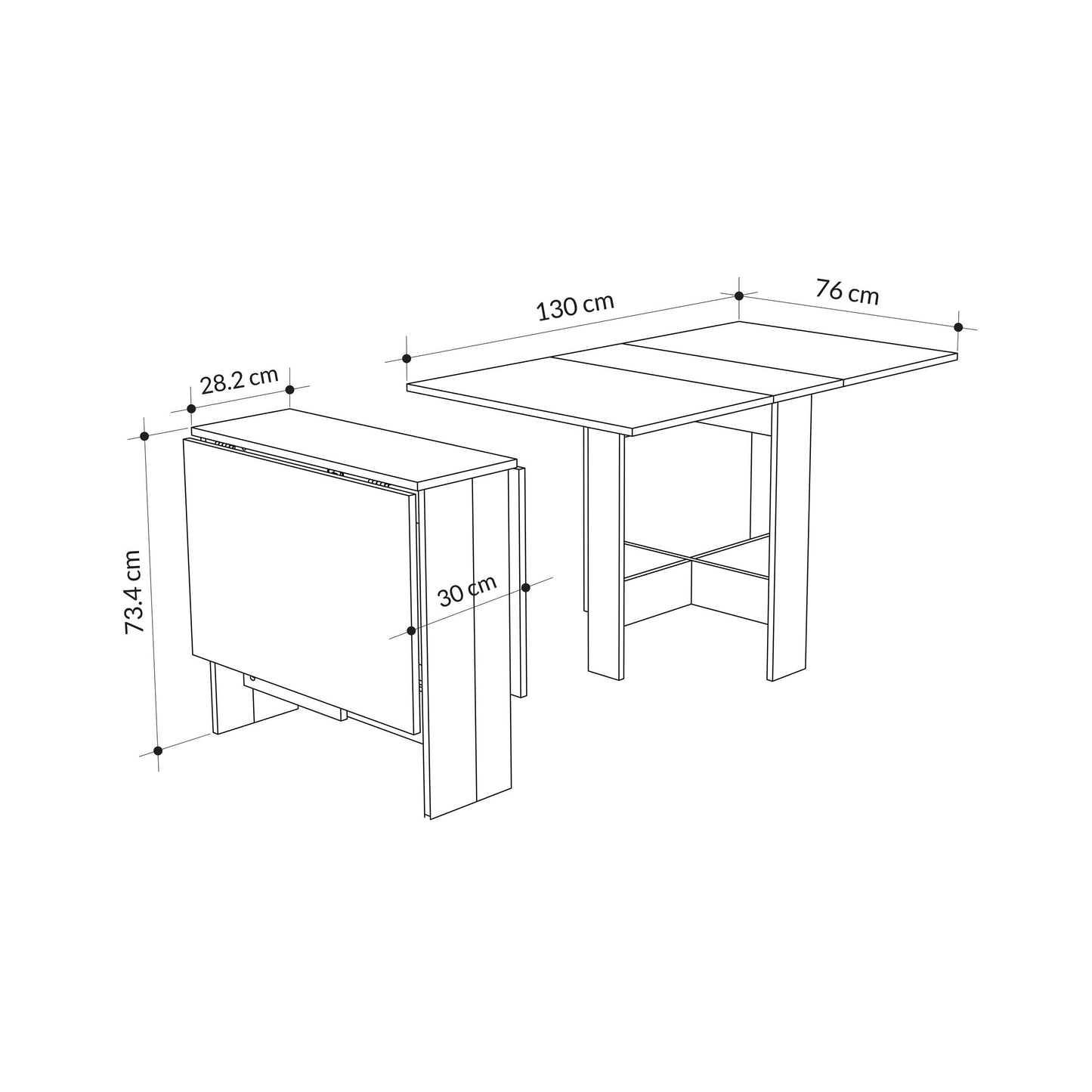 Modern Foldable Dining Table  130cm
