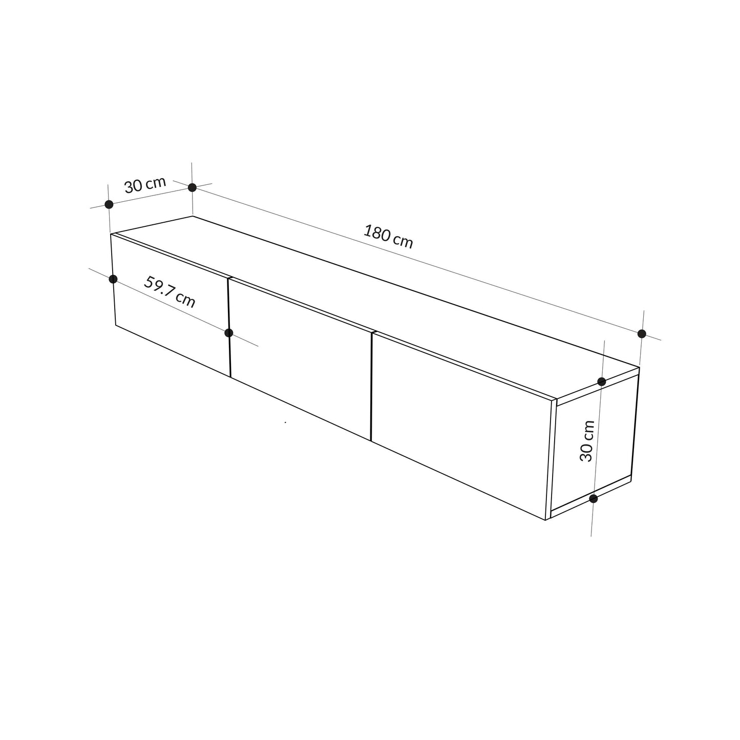 Francy TV Stand 180 CM With Storage Up to 70 Inch - White