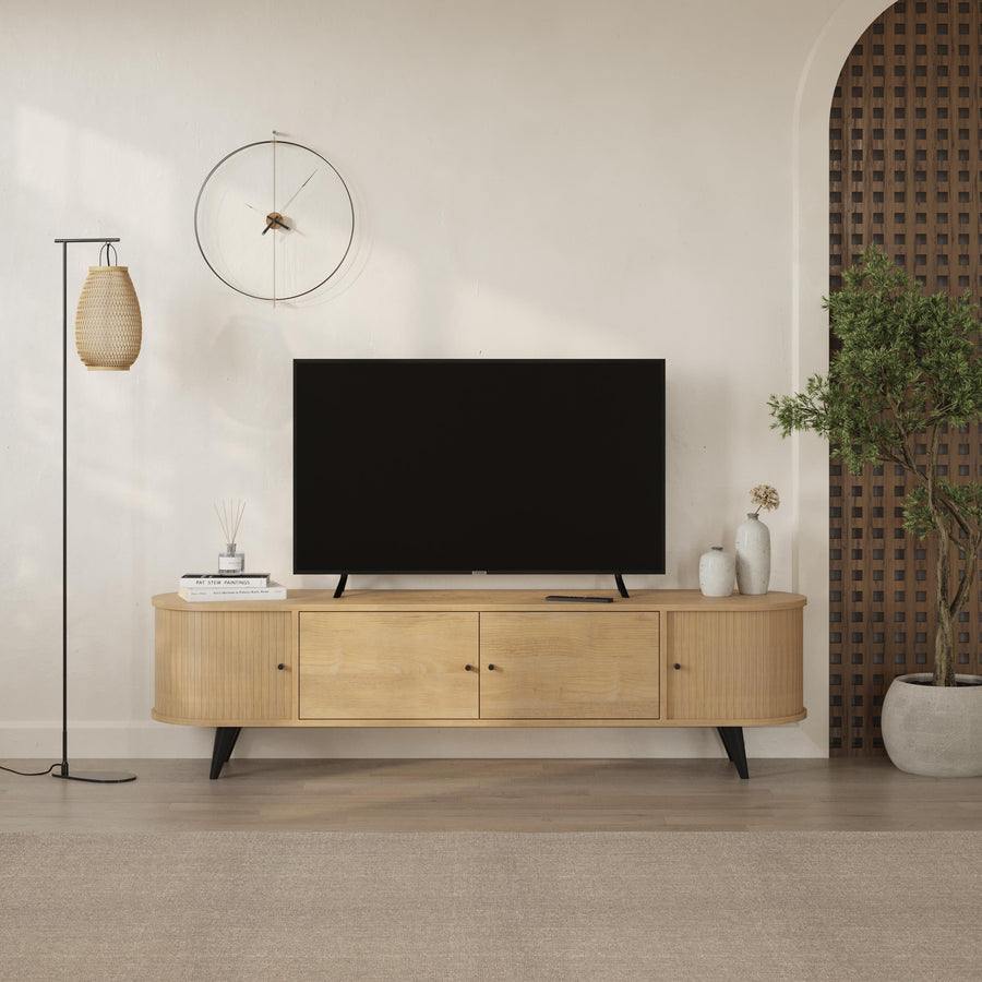 Gentle TV Unit With Storage - Oak