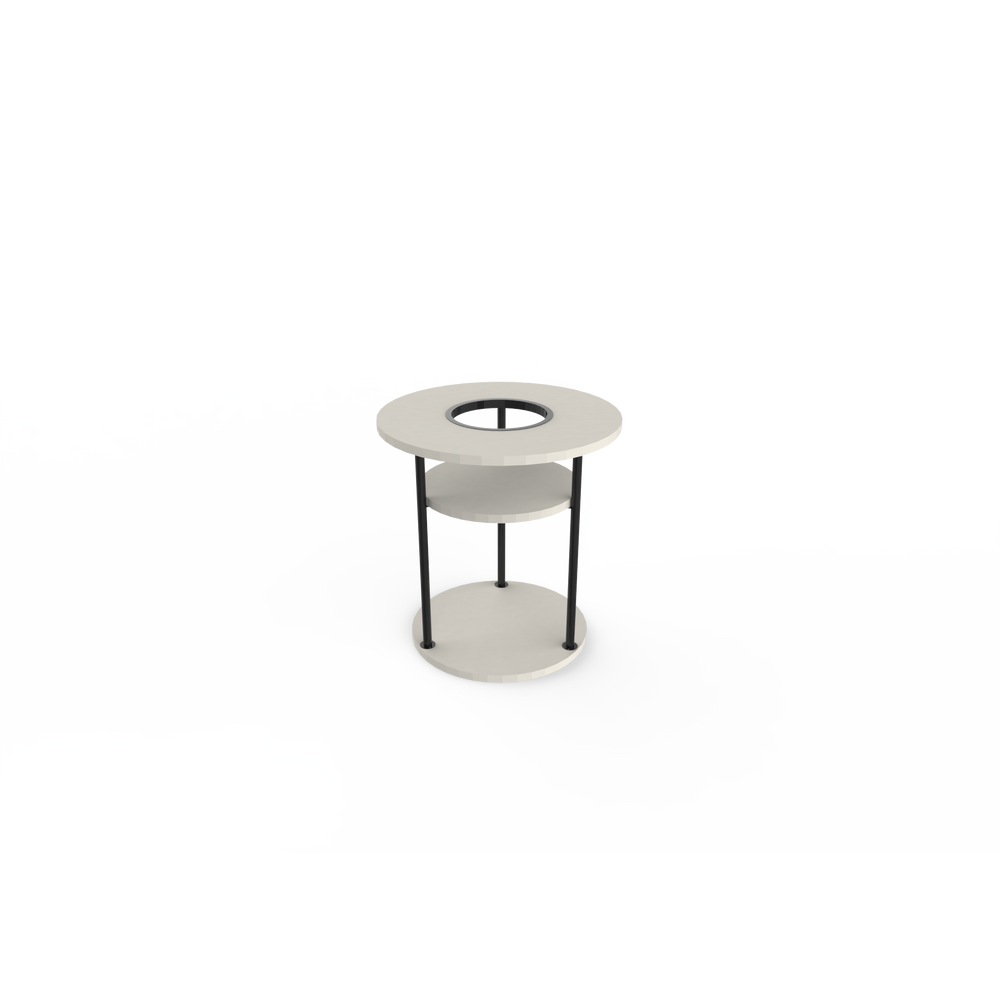 Grove Modern Round Plant Stand with Storage Shelf 50cm