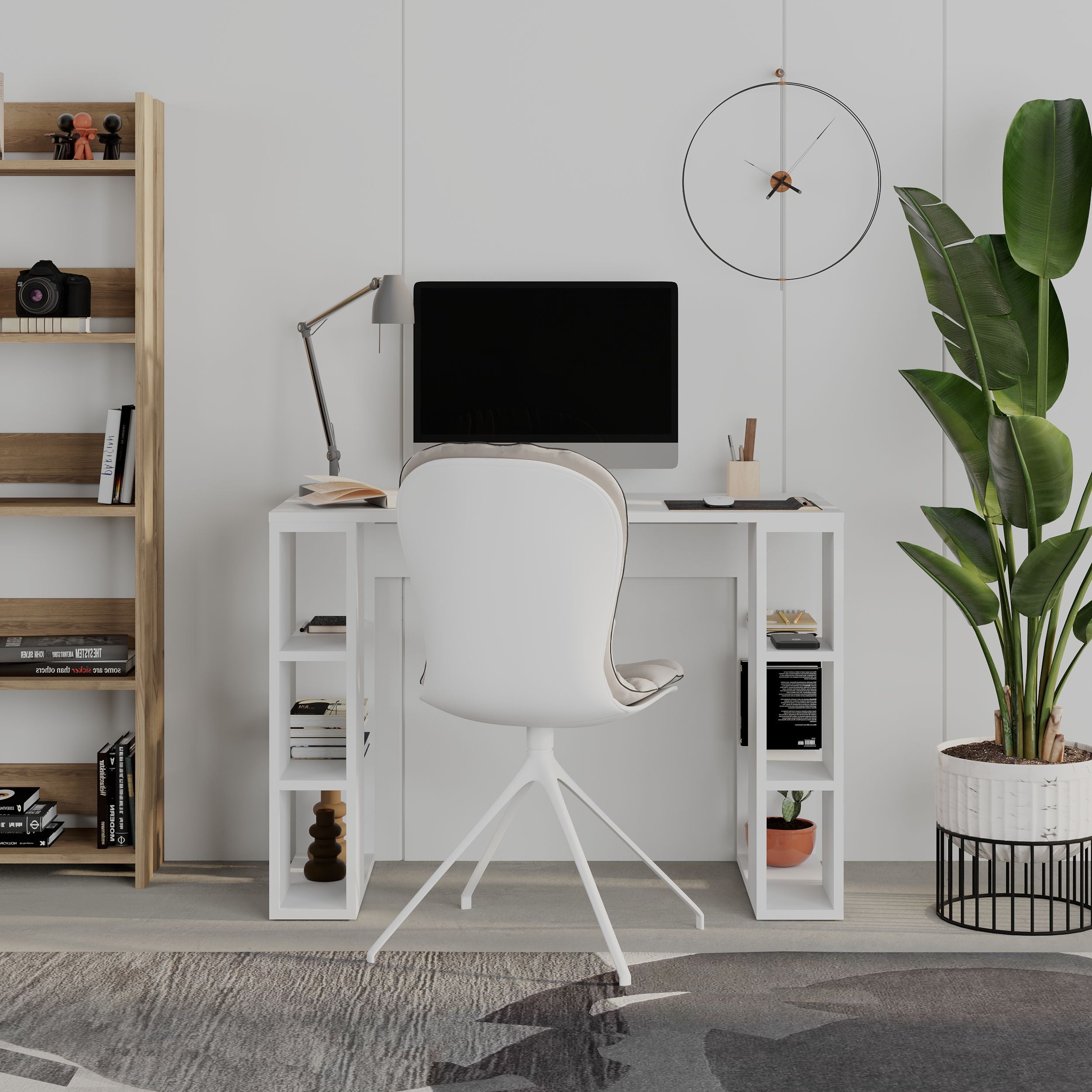 Colmar Modern Working Table With Storage 106 Cm
