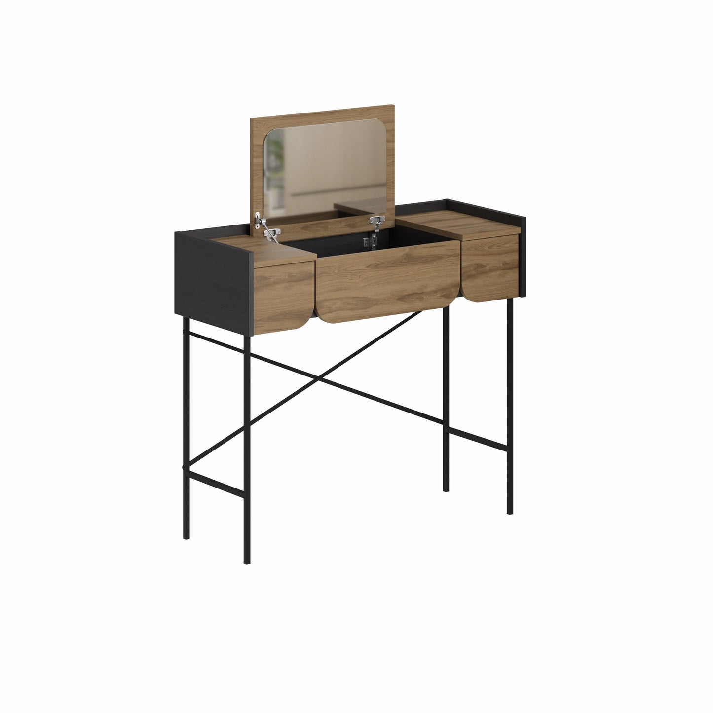 Terra Modern Wooden Vanity Desk with Foldable Mirror 100 CM