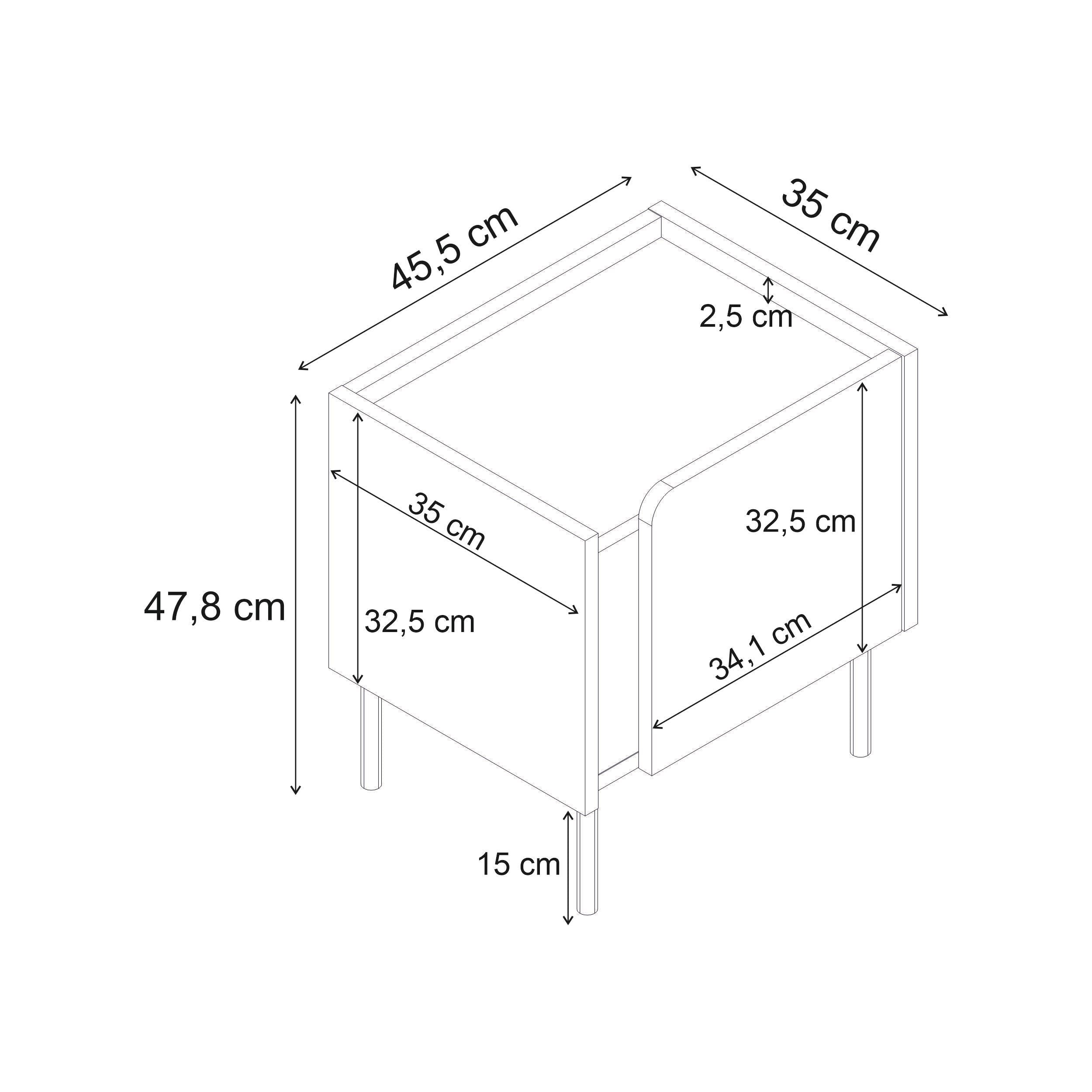 Norm Modern Nightstand 45.5 CM