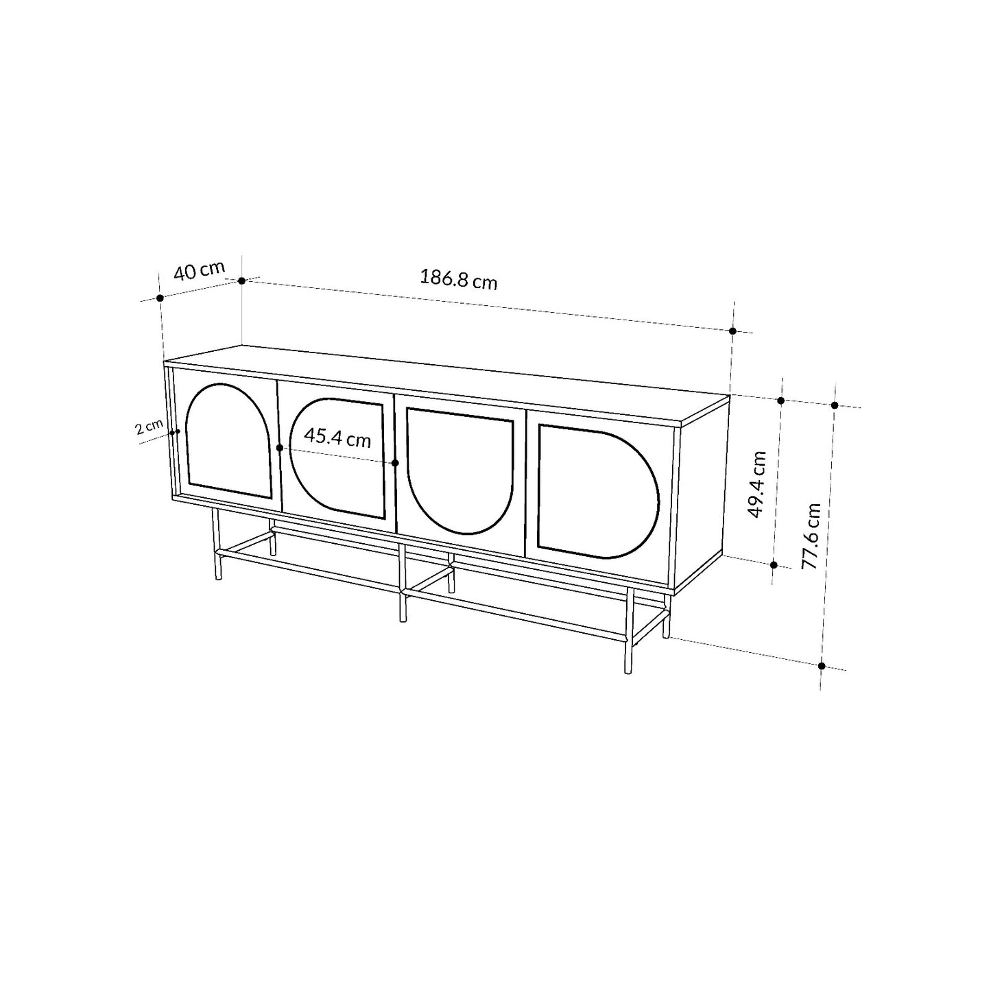 Joji Console Silky Black/ Oak