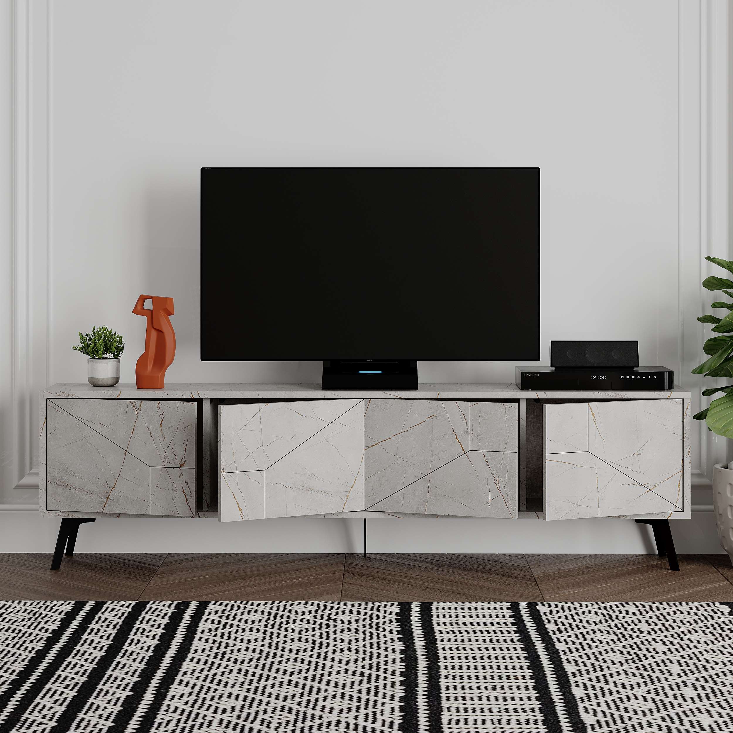 Mourah Dune Tv Stand Up To 70 Inches With Storage - 2 Years Warranty