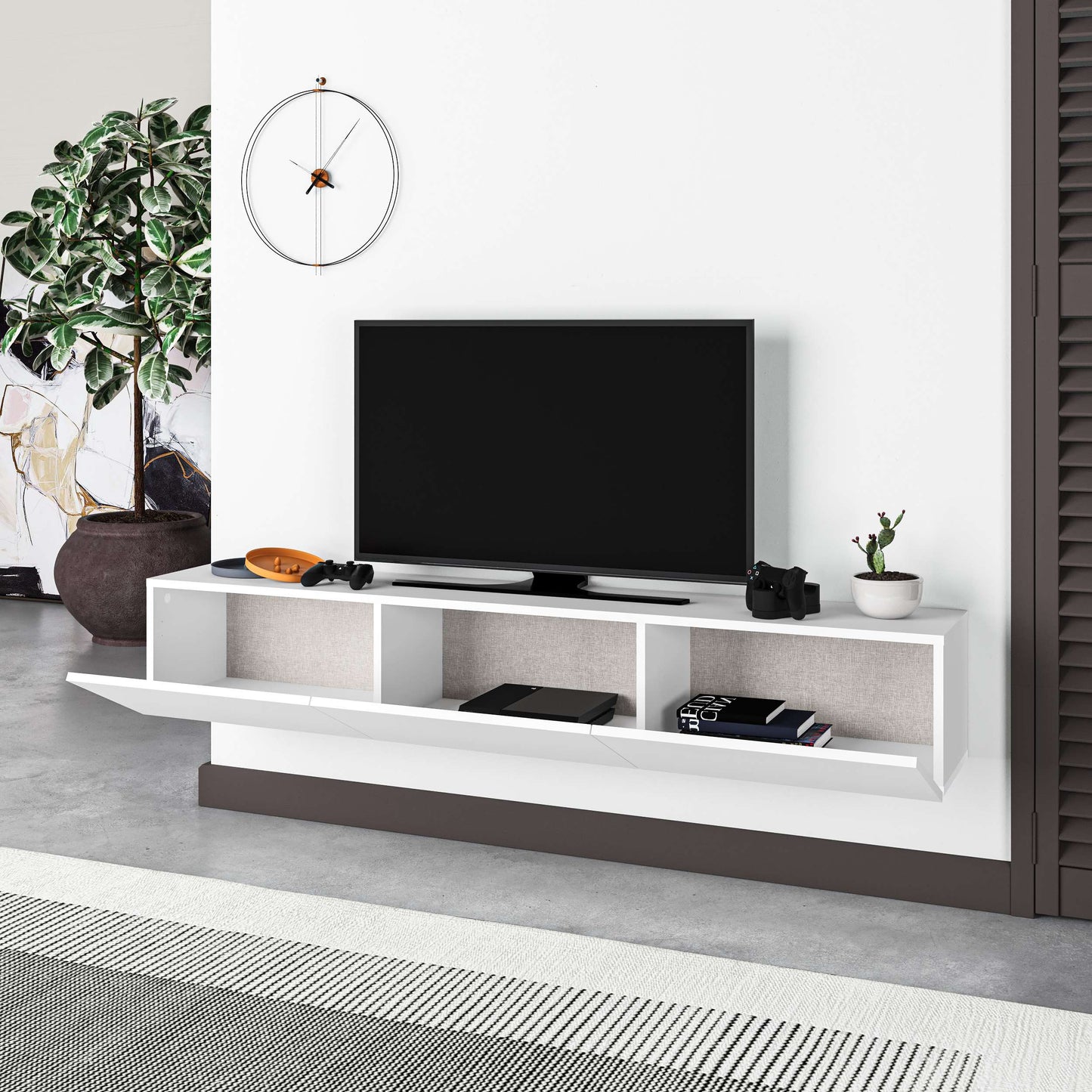 Francy TV Stand 180 CM With Storage Up to 70 Inch - White