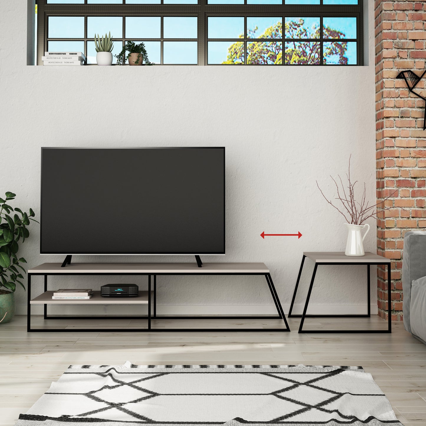 Mourah Pal Tv Stand Up To 60 Inches With Storage - 2 Years Warranty