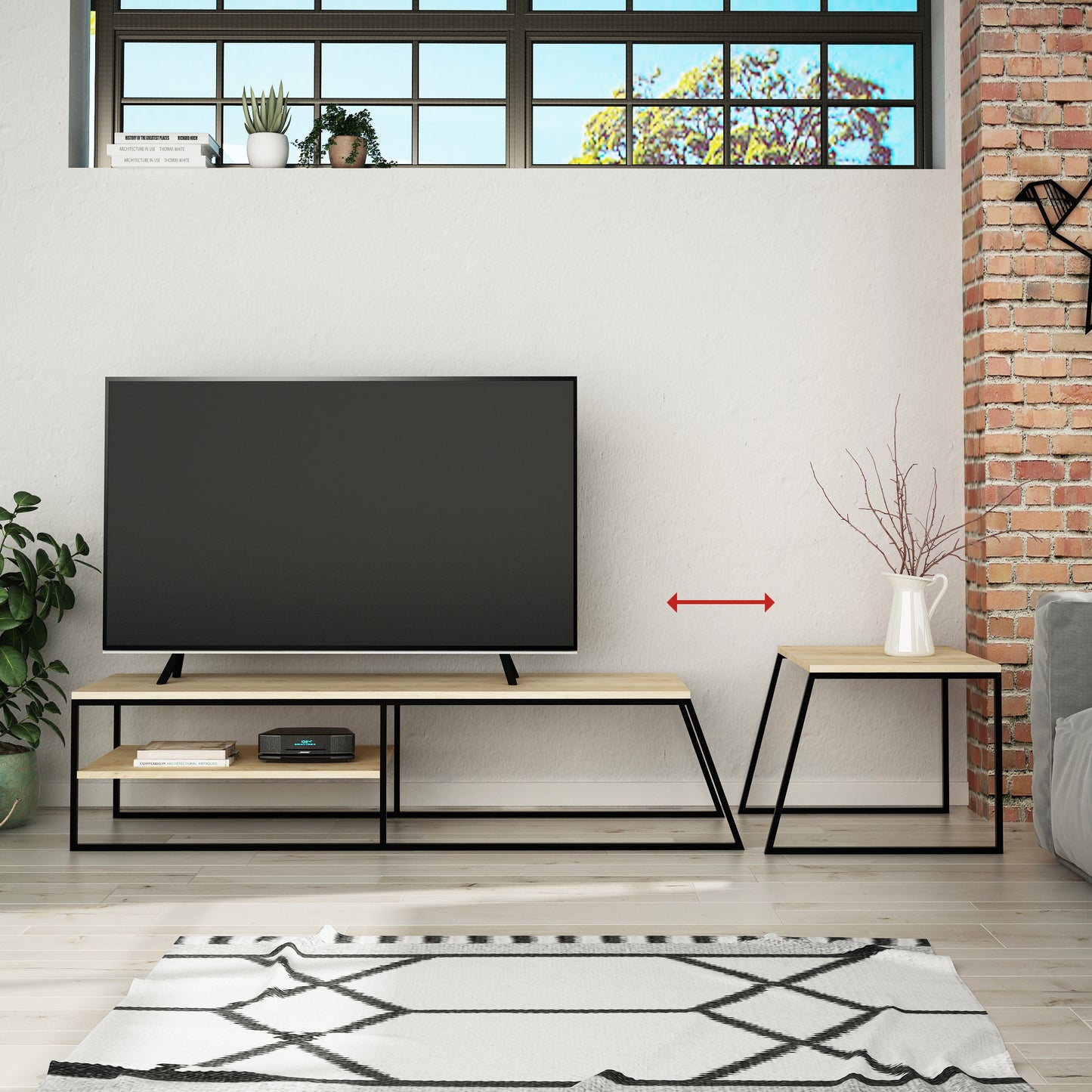 Mourah Pal Tv Stand Up To 60 Inches With Storage - 2 Years Warranty