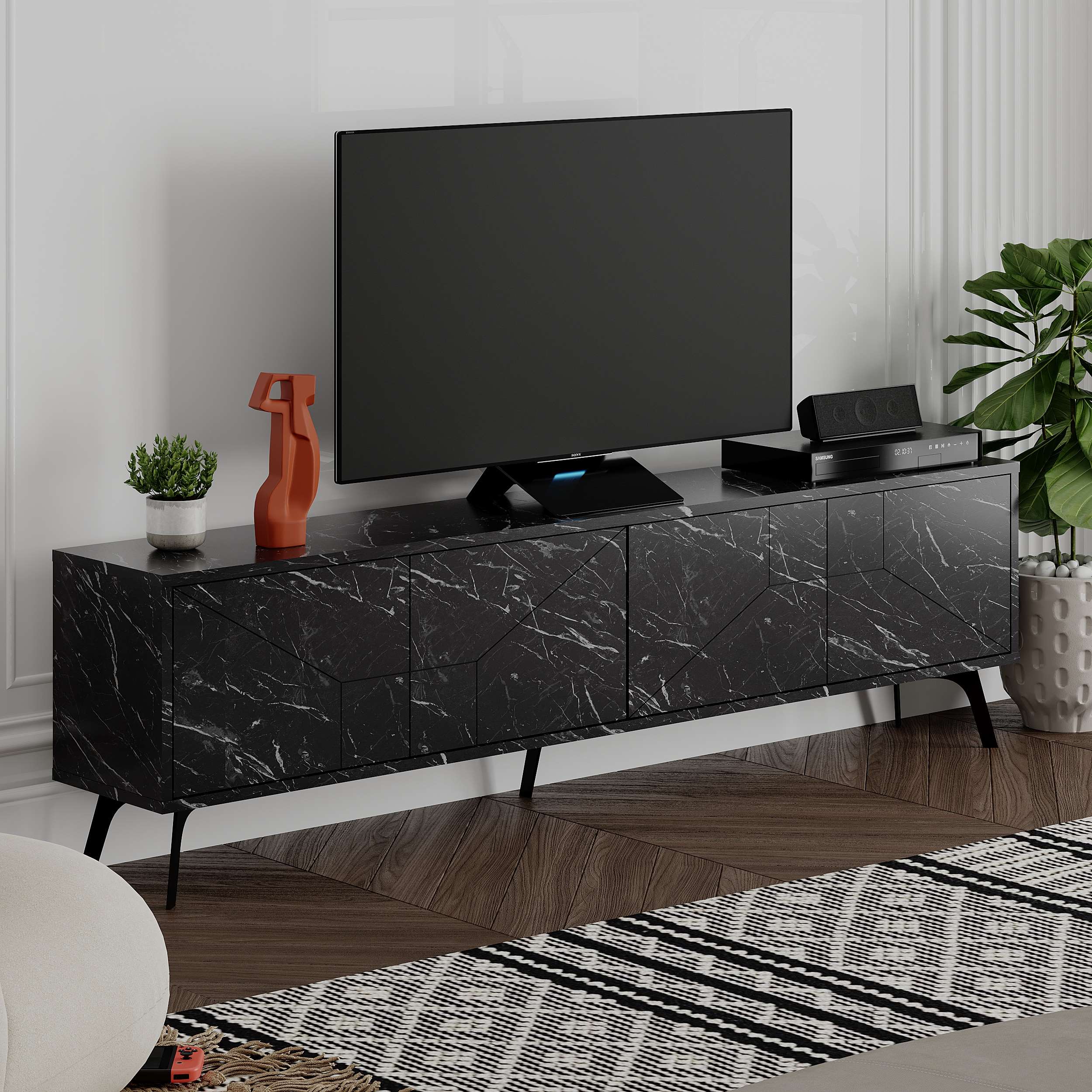 Mourah Dune Tv Stand Up To 70 Inches With Storage - 2 Years Warranty