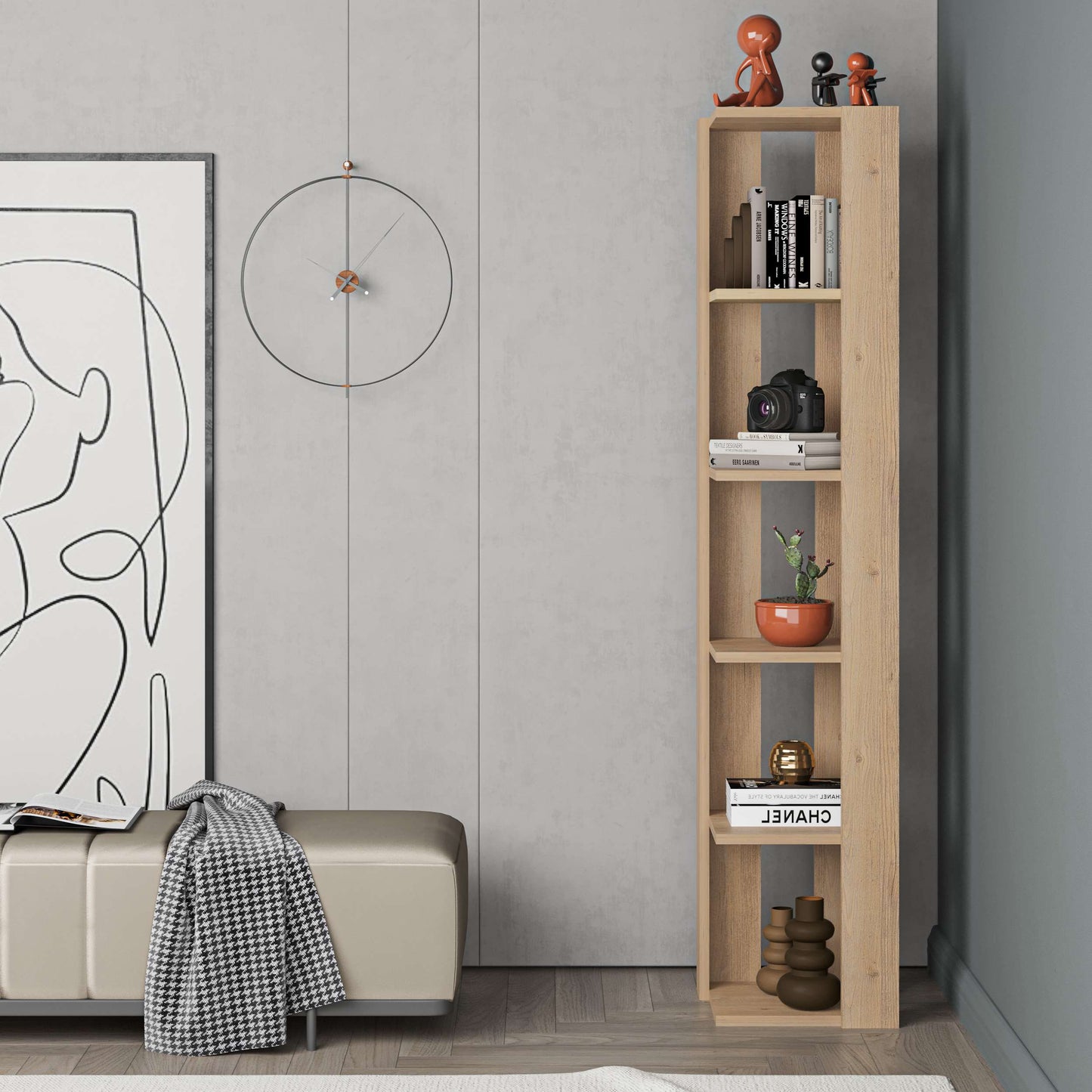Mourah Nati Corner Bookcase - 2 Years Warranty