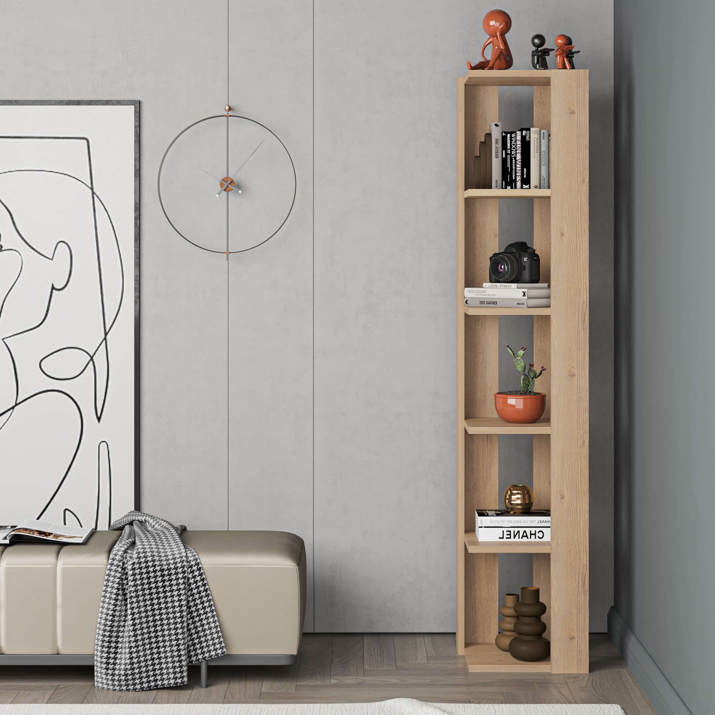 Mourah Nati Corner Bookcase - 2 Years Warranty