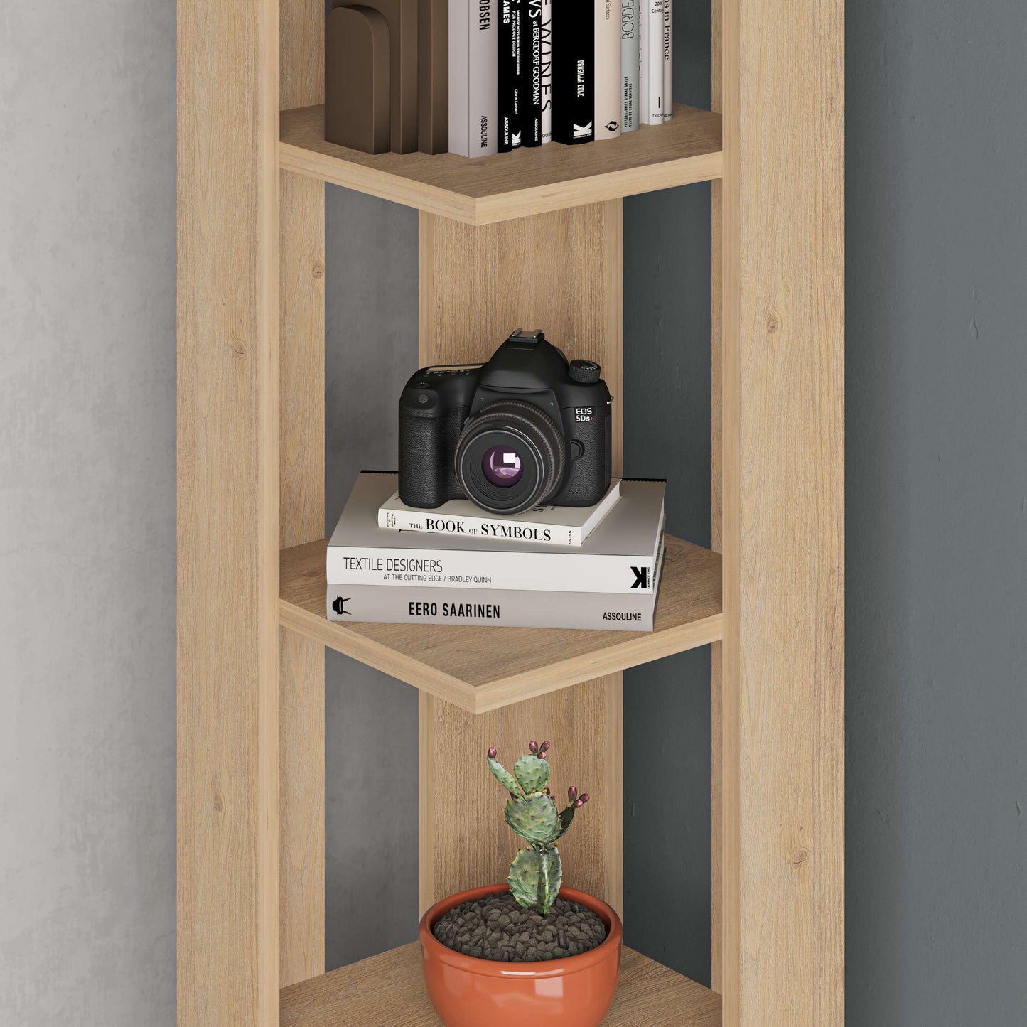 Mourah Nati Corner Bookcase - 2 Years Warranty