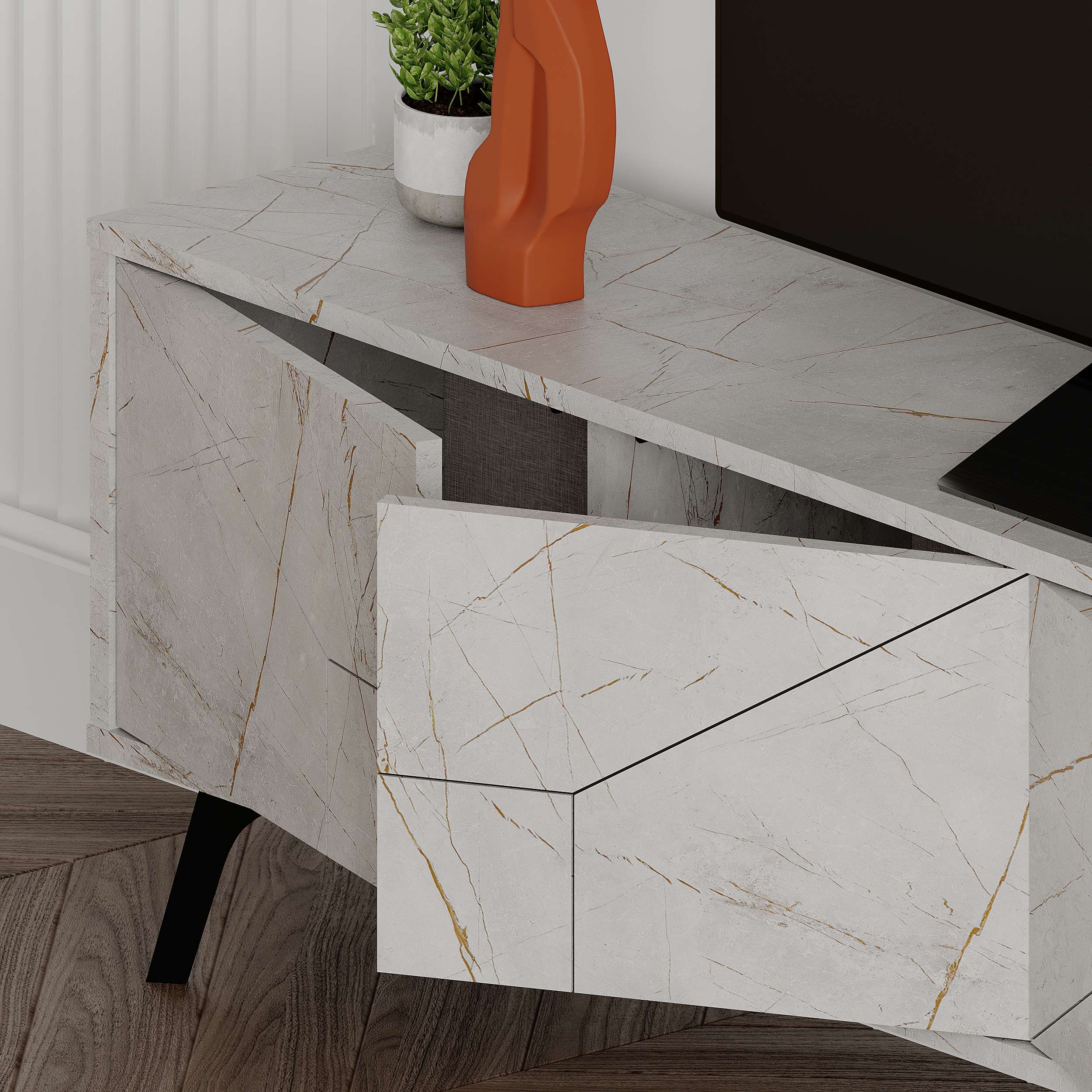 Mourah Dune Tv Stand Up To 70 Inches With Storage - 2 Years Warranty